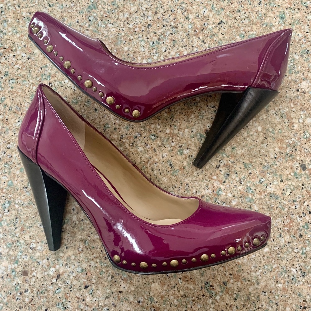RACHEL Rachel Roy Bellah Studded Patent Leather Heels